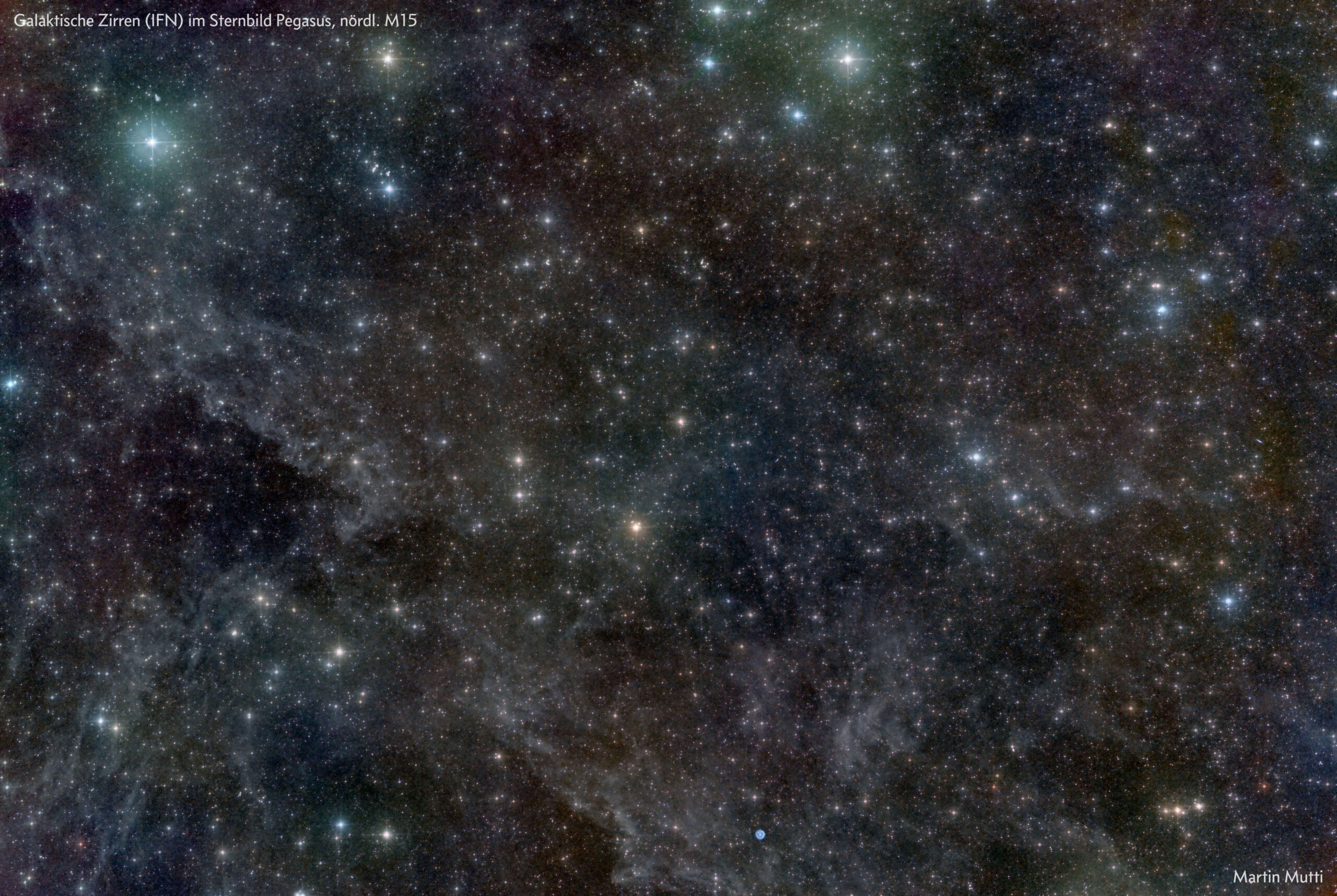 Galaktische Zirren (IFN) im Sternbild Pegasus, nördl. M15