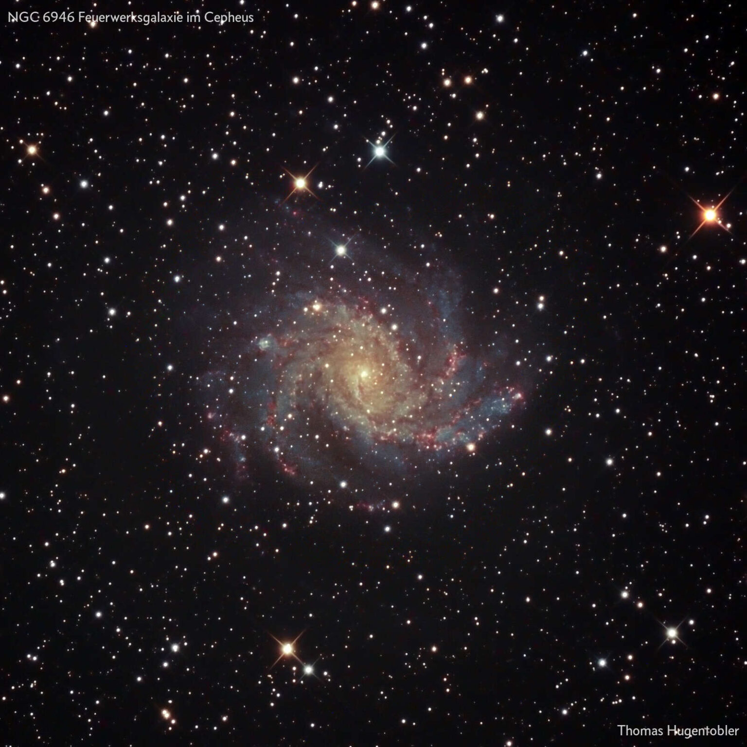 NGC 6946 Feuerwerksgalaxie im Cepheus – Astronomische Gesellschaft Bern